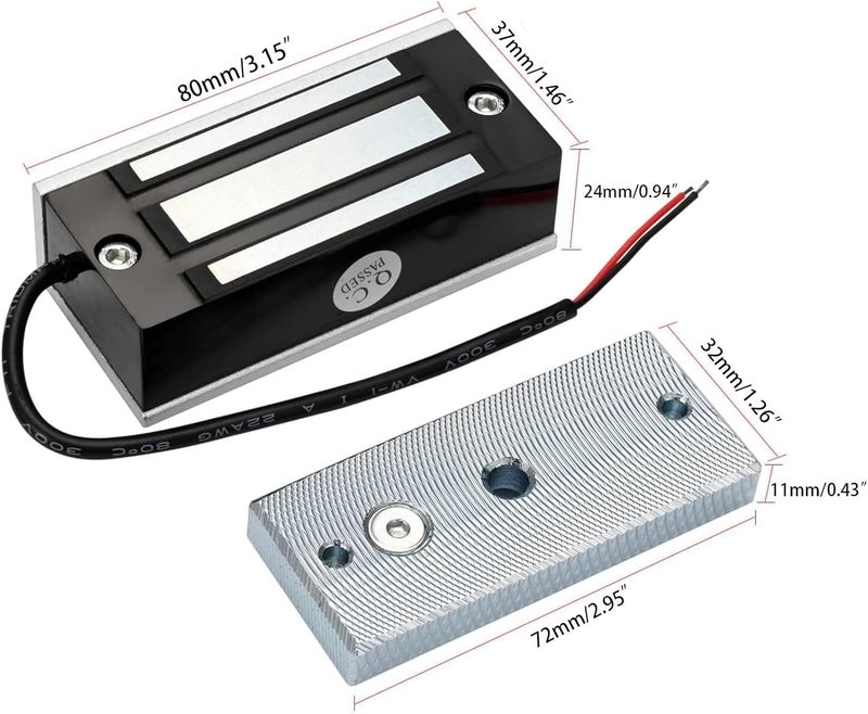 ANWENGJ Electromagnetic Lock 130LBS 60KG Holding Force Electric Magnetic Door Lock 12V Fail Safe NC Mode for Access Control System - Image 5